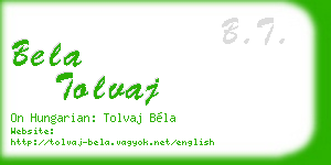 bela tolvaj business card